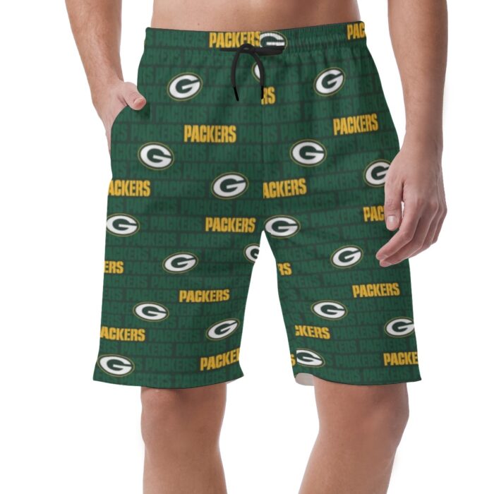Green Bay Packers All-Over Print Men's Casual Shorts - Image 4