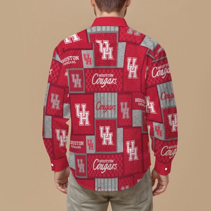 Houston - Cougars Men's Slim Fit Long Sleeve Shirt - Image 2