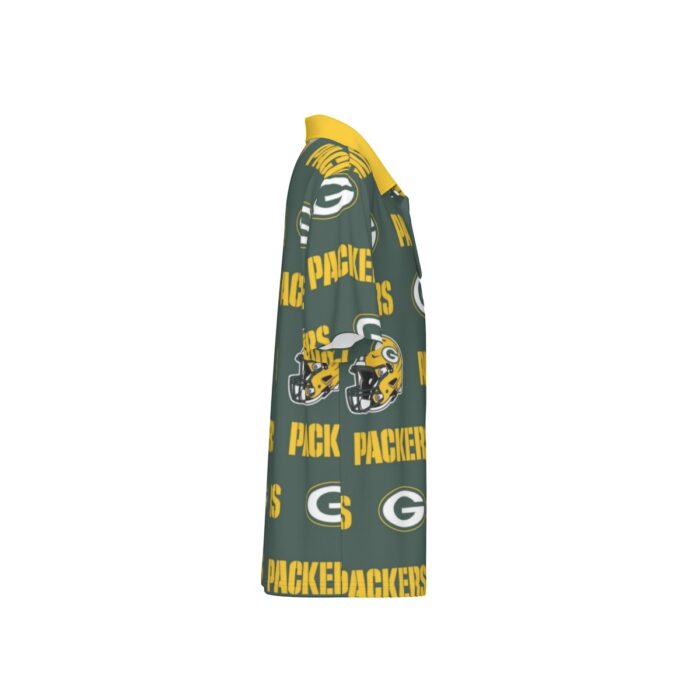 Green Bay Packers All-Over Print Teenage Polo Collar Jersey |210GSM - Image 1
