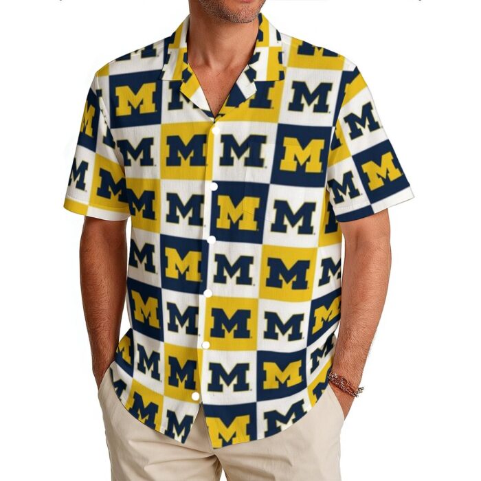 University of Michigan - Wolverines Men's Hawaiian Shirt|150GSM - Image 1