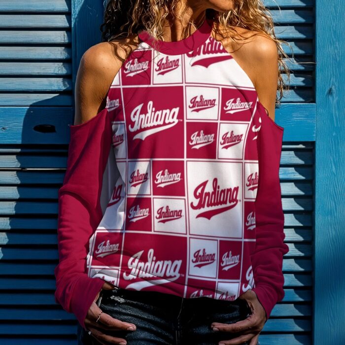 Indiana Bloomington - Hoosiers Women's Cold Shoulder Sweatirt - Image 1