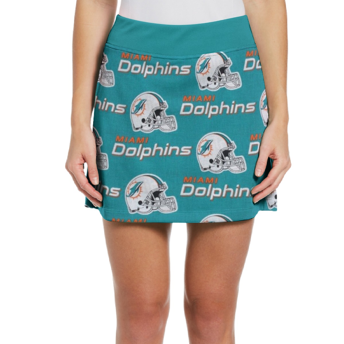 Miami Dolphins Zubaz All-Over Print Women's Middle-Waisted Skorts