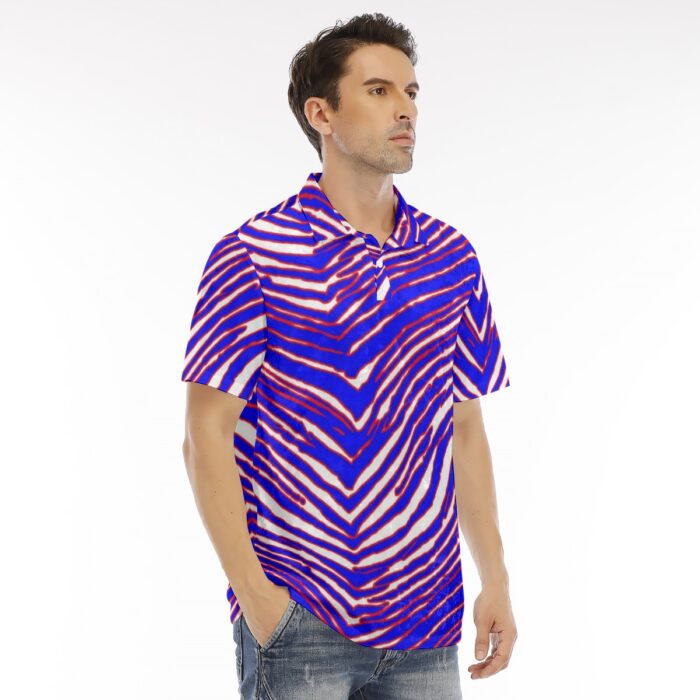 Buffalo Bills Zubaz All-Over Print Men's Polo Shirt | Velvet - Image 2