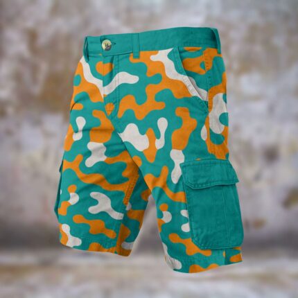 Miami Dolphins football camo Cargo Shorts