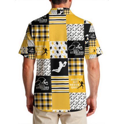 Pittsburgh Steelers Zubaz All-Over Print Men's Hawaiian Shirt|150GSM
