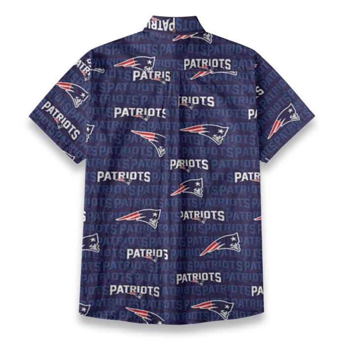 New England Patriots All-Over Print Men's Breathable Cotton Shirt|125GSM - Image 3