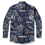 Dallas Cowboys Zubaz All-Over Print Men's Casual Lapel Long Sleeve Shirt|125GSM Cotton - Image 6