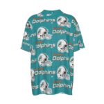 Miami Dolphins Zubaz All-Over Print Men's Imitation Silk Short-Sleeved Shirt - Image 2