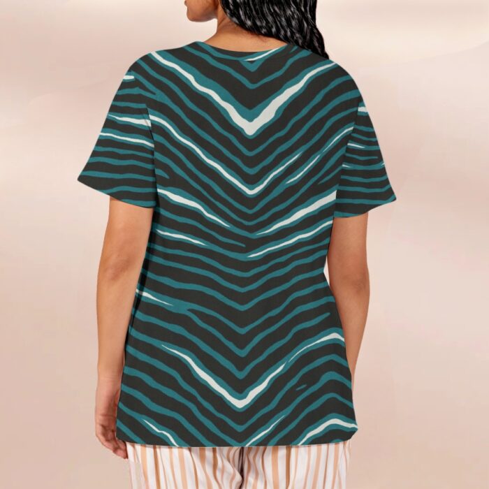 Philadelphia Eagles Zubaz All-Over Print Women's Loose V-Neck Short-Sleeve T-Shirt - Image 2