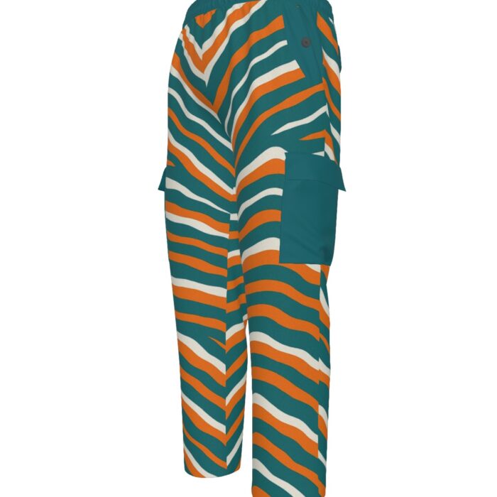 Miami Dolphins Zubaz All-Over Print Men's Pocket Cargo Pants - Image 2