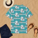Miami Dolphins Zubaz All-Over Print Men's O-Neck T-Shirt | 190GSM Cotton - Image 2