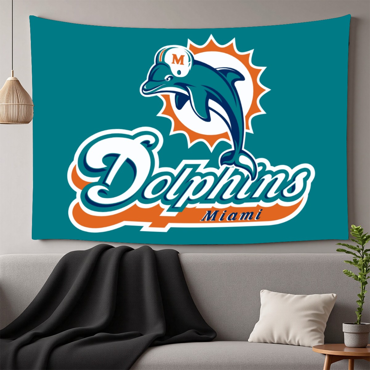 Miami Dolphins Zubaz Wall Decorative Tapestry-Horizontal For the USA