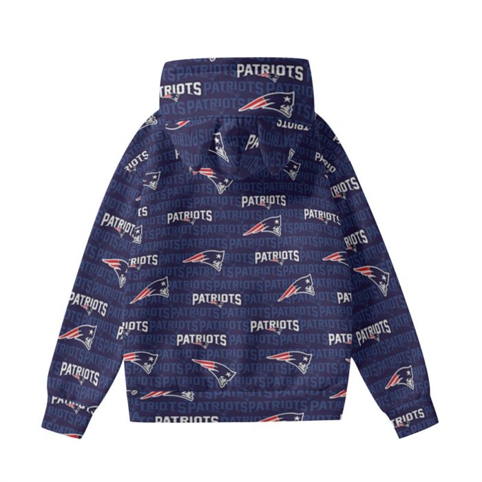 New England Patriots All-Over Print Women’s Hoodie With Decorative Ears - Image 2
