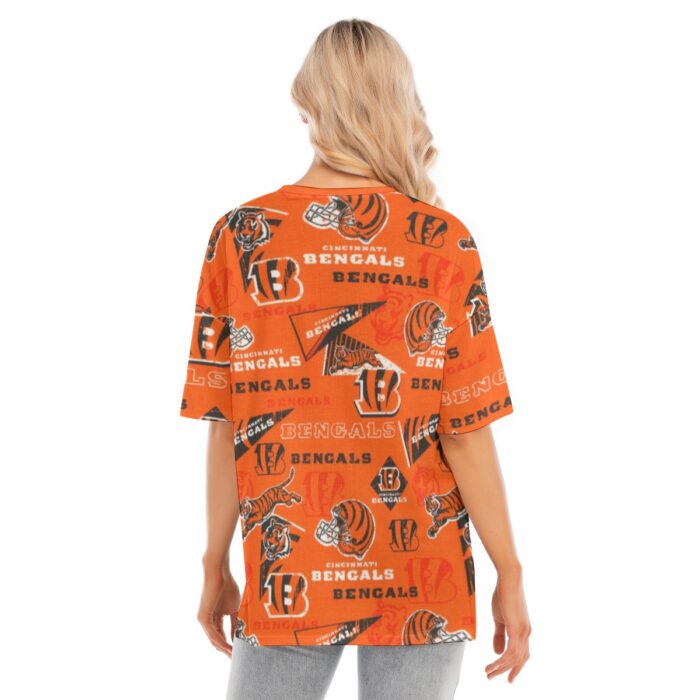 Cincinnati Bengals  Women's Short Sleeves T-shirt With Hem Split - Image 4