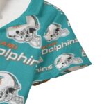 Miami Dolphins Zubaz All-Over Print Kid's Hawaiian Vacation Shirt | 115GSM Cotton poplin