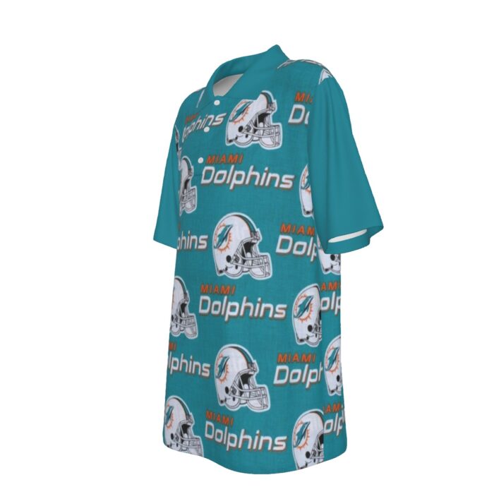 Miami Dolphins Zubaz All-Over Print Teenage UV Protection POLO Shirt - Image 4