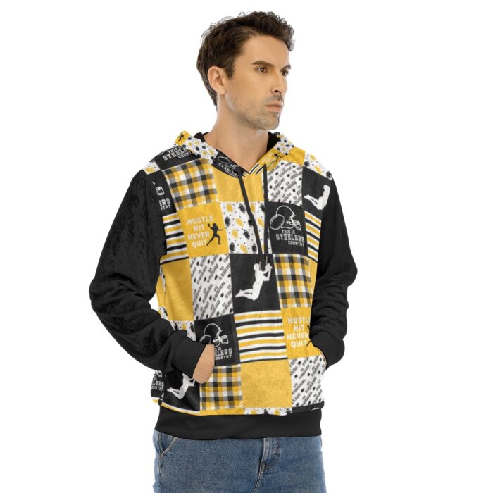 Pittsburgh Steelers All-Over Print Men's Pullover Hoodie | Velvet - Image 1