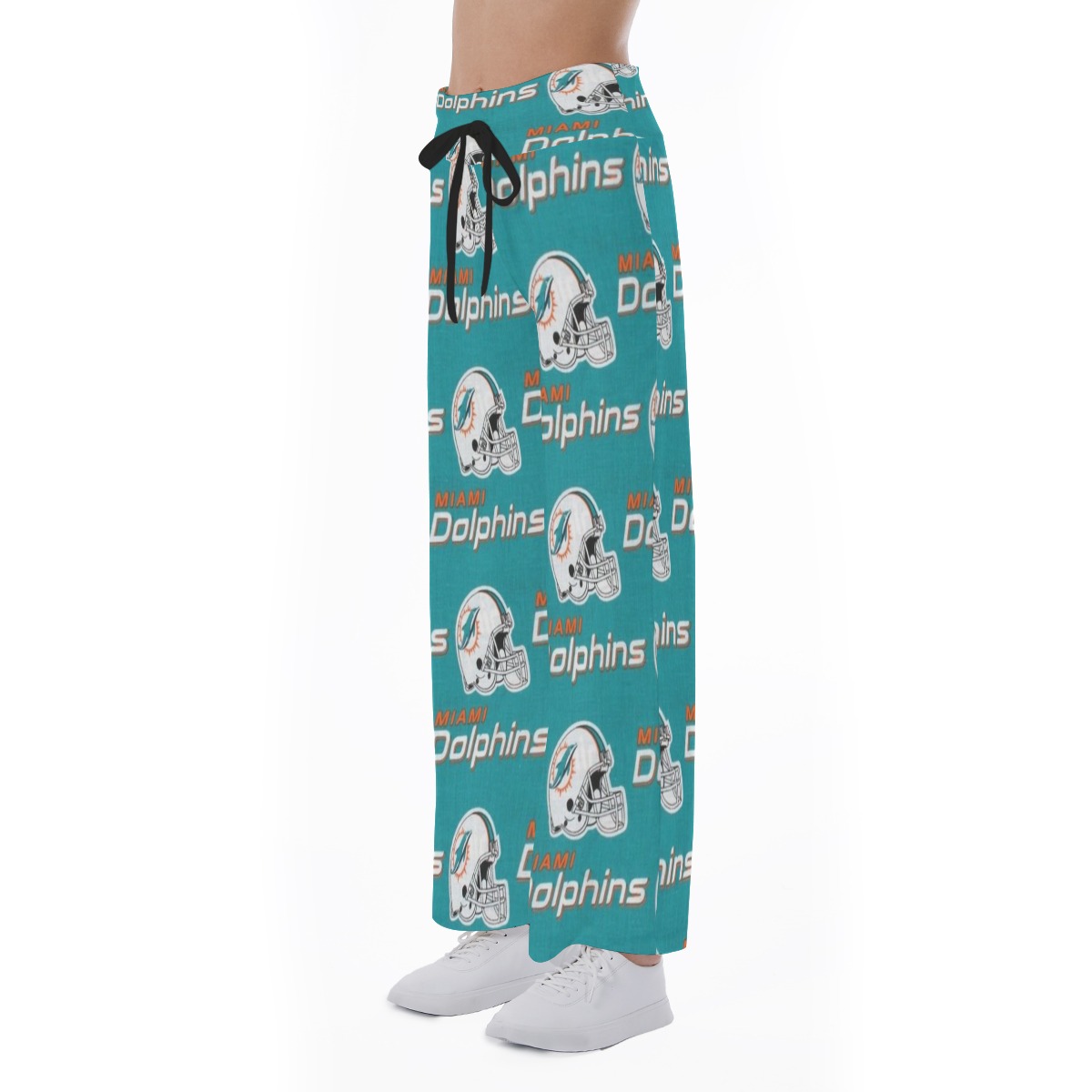 Miami Dolphins Zubaz All-Over Print Women's High-waisted Straight-leg Trousers - Image 4