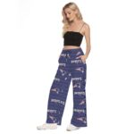 New England Patriots Zubaz All-Over Print Women's Side Slit Snap Button Trousers