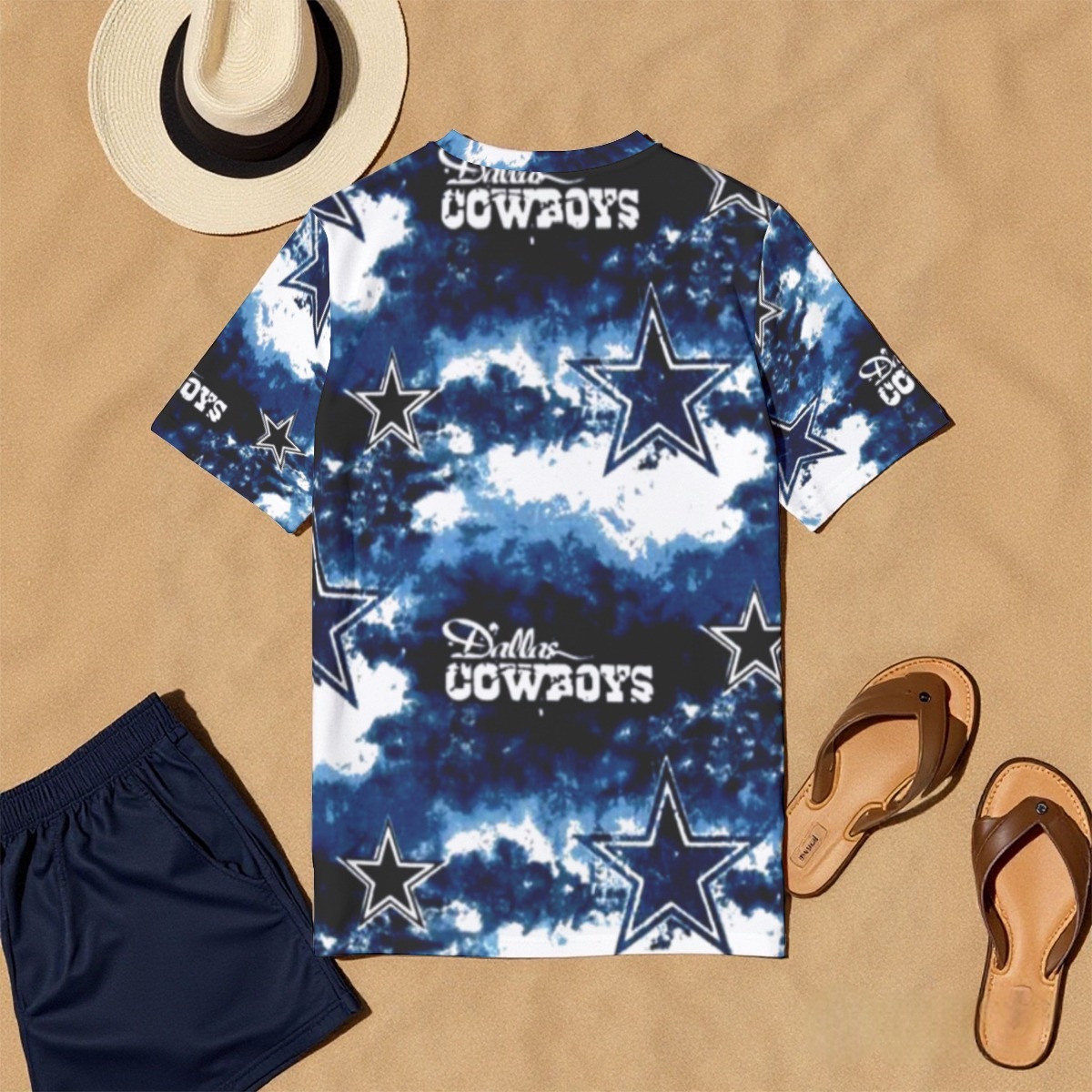 Dallas Cowboys Zubaz All-Over Print Men's O-Neck T-Shirt | 190GSM Cotton