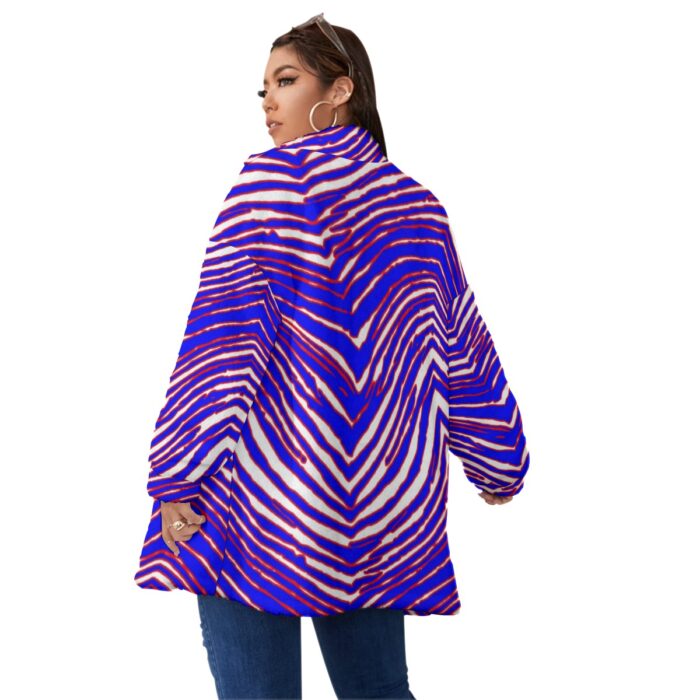 Buffalo Bills Zubaz All-Over Print Unisex Borg Fleece Stand-up Collar Coat With Zipper Closure(Plus Size) - Image 4
