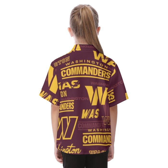Washington Commanders  Kid's Hawaiian Vacation Shirt - Image 4
