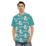 Miami Dolphins Zubaz All-Over Print Men's Short Sleeve T-shirt With Button Closure - Image 4