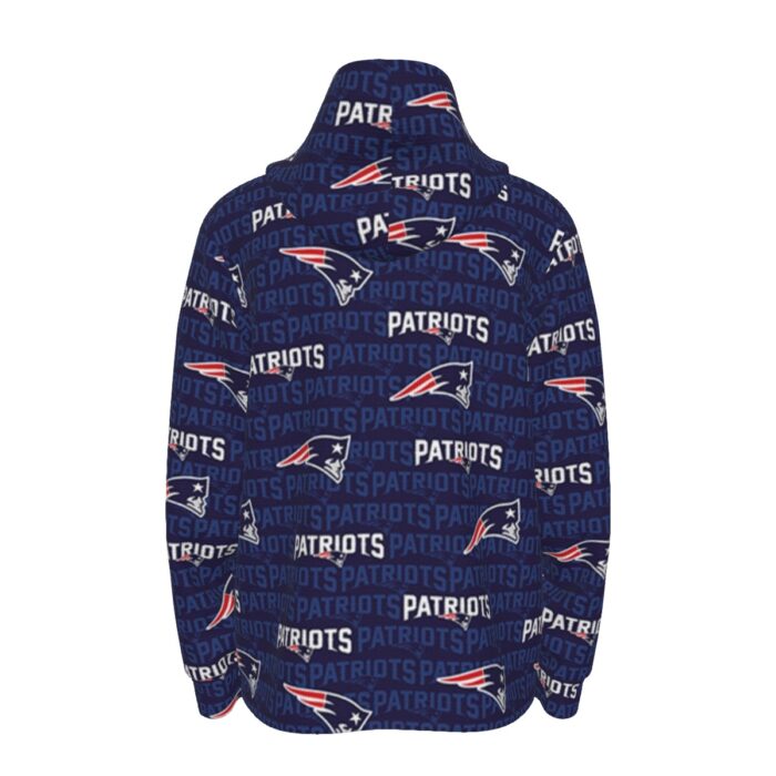 New England Patriots All-Over Print Men's Half  Button Hoodie - Image 4