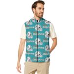 Miami Dolphins Zubaz All-Over Print Men's Stand-up Collar Vest