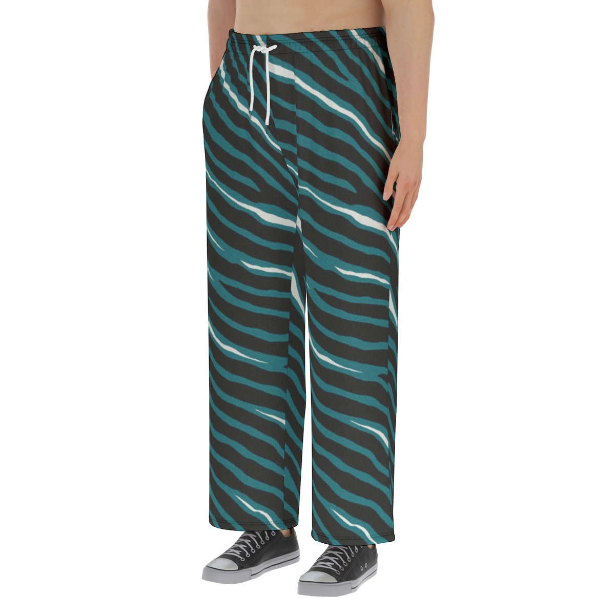 Philadelphia Eagles Zubaz All-Over Print Unisex Knitted Fleece Wide Leg Pants - Image 2