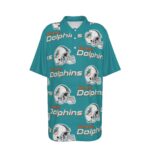 Miami Dolphins Zubaz All-Over Print Teenage Polo Collar Jersey - Image 4
