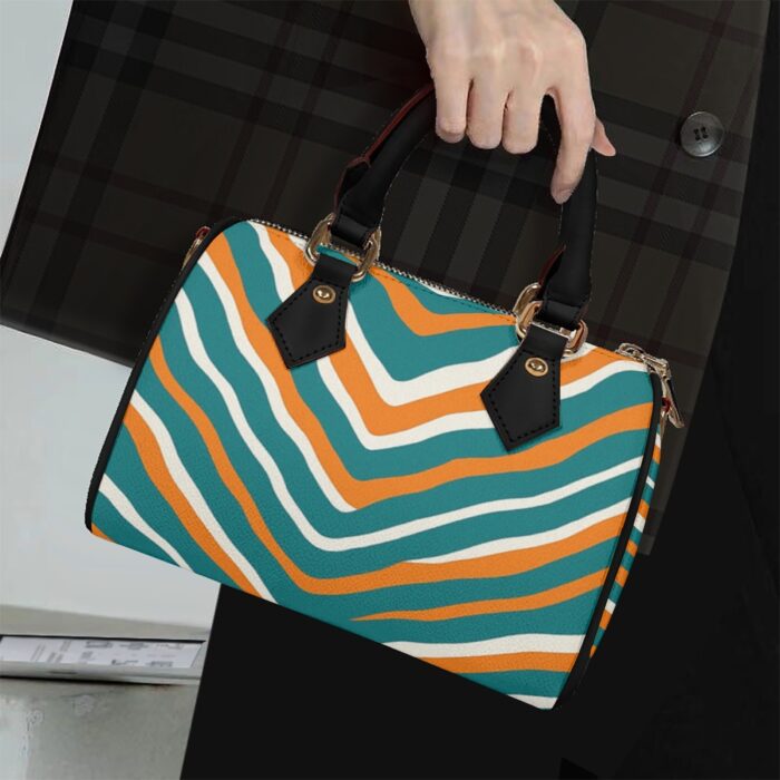 Miami Dolphins Zubaz Classic Barrel-Shaped PU Leather Handbag - Image 9