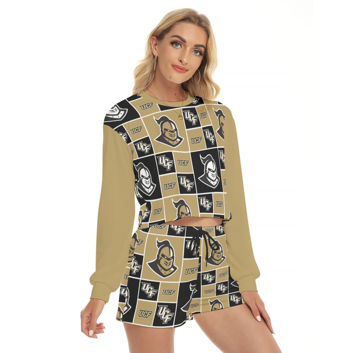 Central Florida - Knights Women's Short Sweatshirt And Pants Suit - Image 3