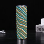 Miami Dolphins Zubaz Skinny Tumbler Stainless Steel with Lids 30OZ - Image 2