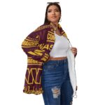 Washington Commanders Unisex Borg Fleece Stand-up Collar Coat With Zipper Closure(Plus Size) - Image 3