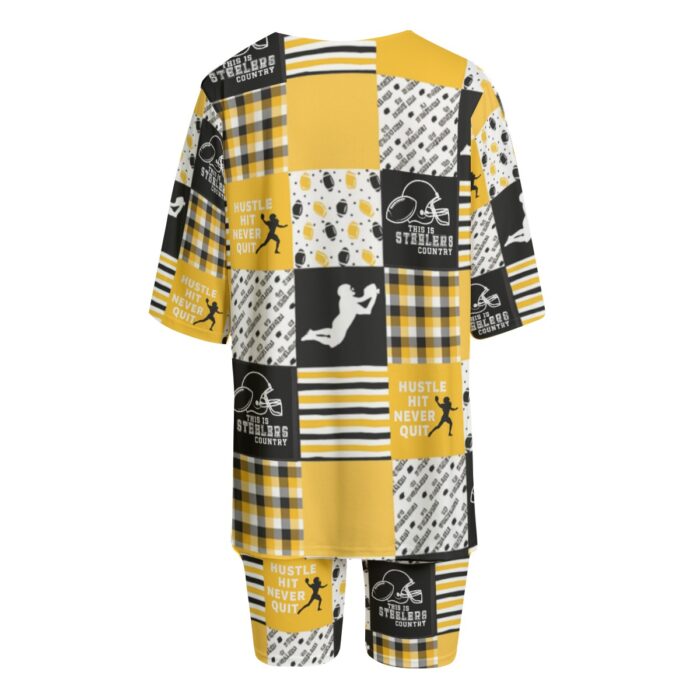 Pittsburgh Steelers All-Over Print Women's T-shirt Set With Short Sleeve - Image 4