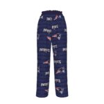 New England Patriots Zubaz All-Over Print Women's Faux Silk Wide-Leg Pants - Image 3