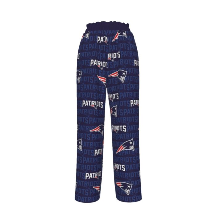 New England Patriots Zubaz All-Over Print Women's Faux Silk Wide-Leg Pants - Image 3