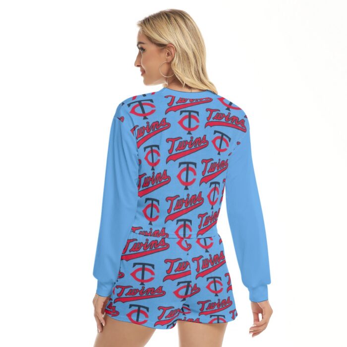 Minnesota Twins Women's Short Sweatshirt And Pants Suit - Image 4