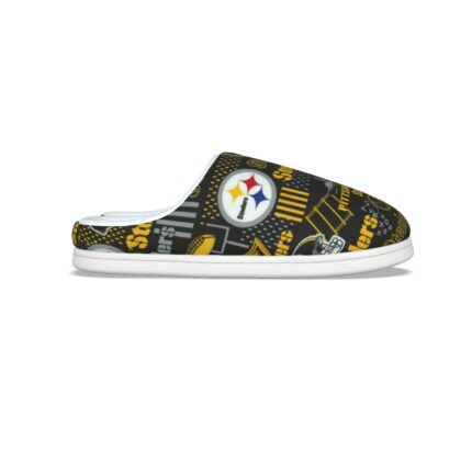 Pittsburgh Steelers Zubaz All-Over Print Men's Plush Slippers
