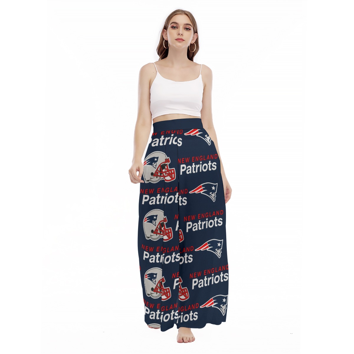New England Patriots Zubaz All-Over Print Women's High Waist Wide Leg Trousers - Image 4