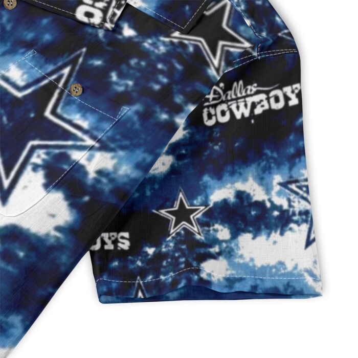 Dallas Cowboys Zubaz All-Over Print Men's Casual Hawaiian Short Sleeve Shirt | 125GSM Cotton - Image 4