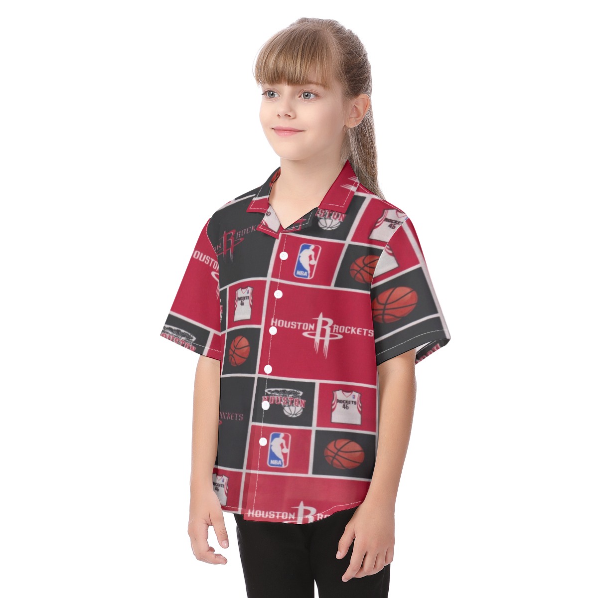 Houston Rockets Kid's Hawaiian Vacation Shirt - Image 3