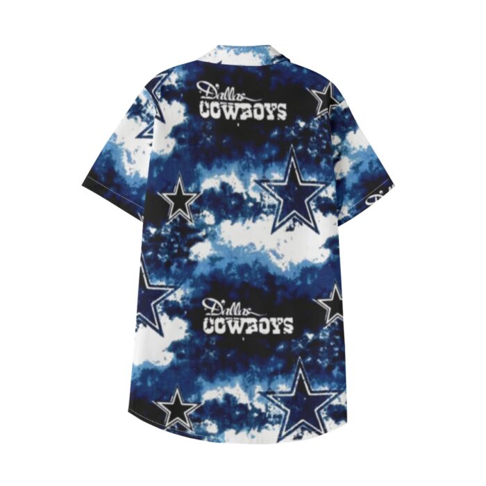 Dallas Cowboys Zubaz All-Over Print Kid's Hawaiian Vacation Shirt | 115GSM Cotton poplin - Image 3