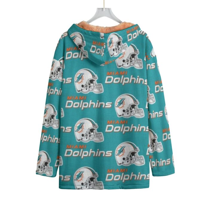 Miami Dolphins Zubaz All-Over Print Kid's Plush Windbreaker - Image 3