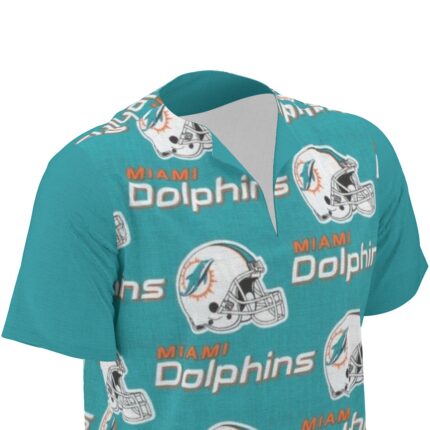 Miami Dolphins Zubaz All-Over Print  Men's African Dashiki Shirt