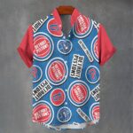 Detroit Pistons Men's Stand Collar Shirt|110GSM Imitation Flax
