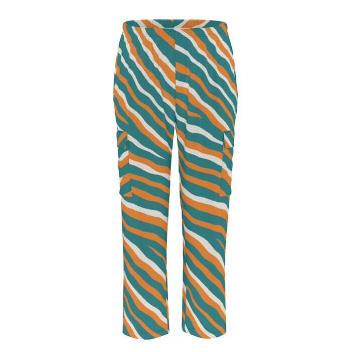 Miami Dolphins Zubaz All-Over Print Men's Cargo Pants|220GSM Birdseye - Image 5