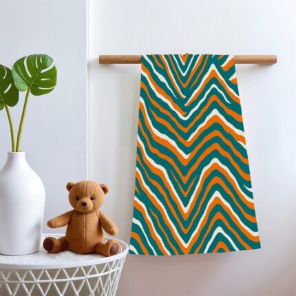 Miami Dolphins Zubaz Adult Bath Towel Vertical Style For the USA