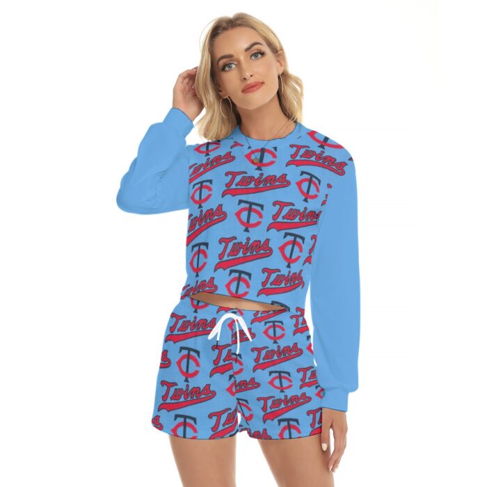 Minnesota Twins Women's Short Sweatshirt And Pants Suit - Image 1